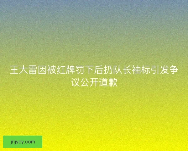 王大雷因被红牌罚下后扔队长袖标引发争议公开道歉